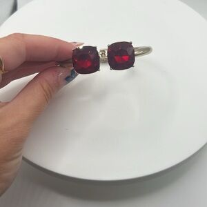1352. Cara‎ New York Gold Bracelet with Red Gemstones Hinge Closure